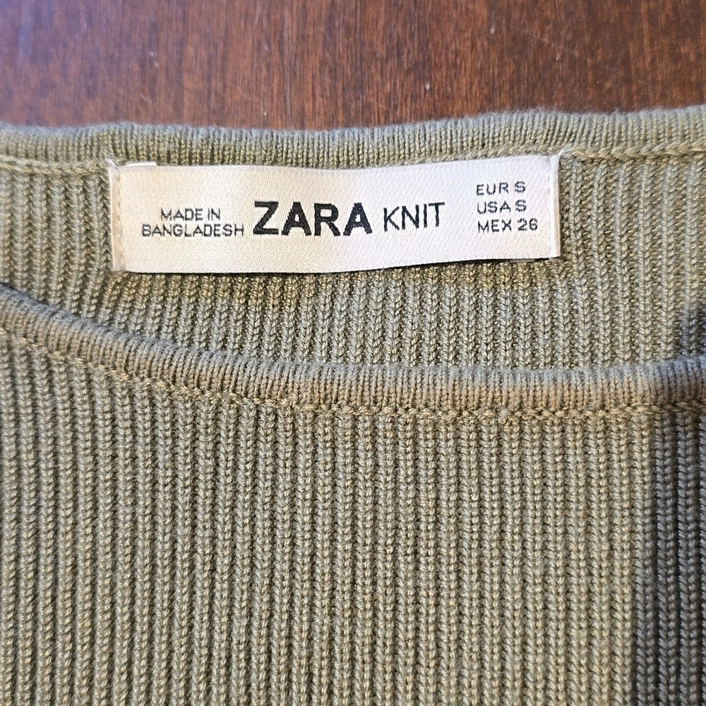 Zara crop green sweater size S - Picture 6 of 10